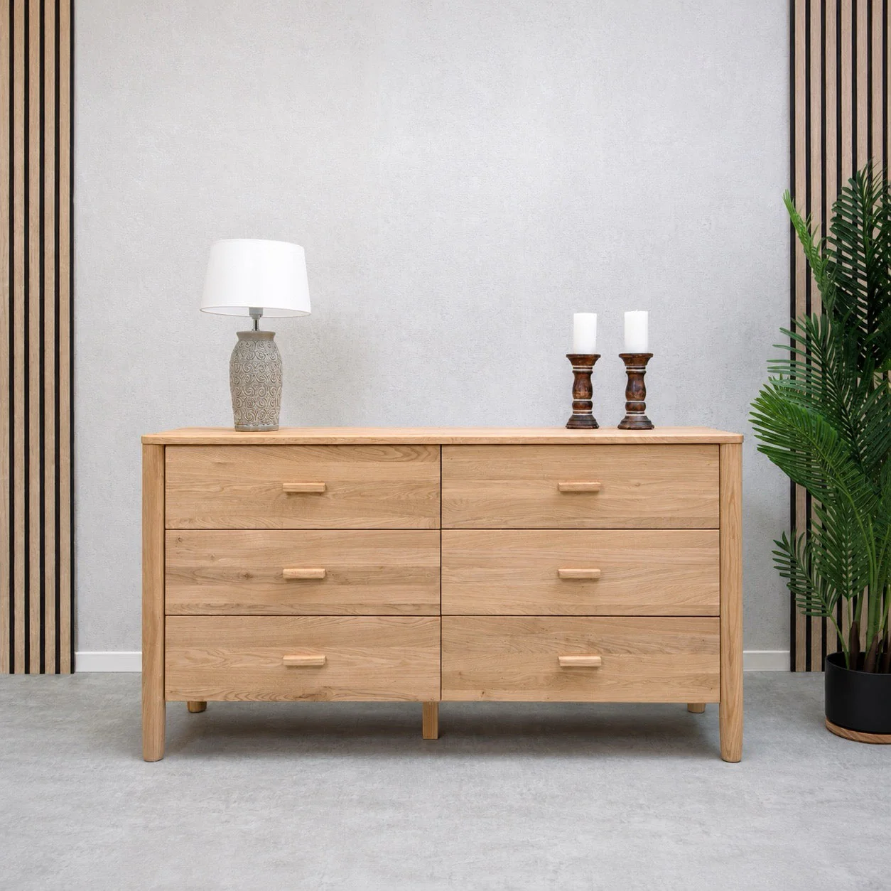 Buffet commode en bois massif de chêne AURA - VESKOR