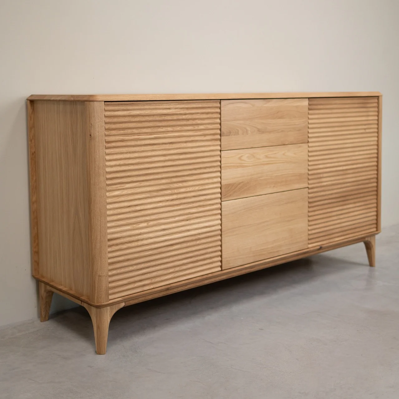 Buffet commode en bois massif de chêne Oxford 3.2.3 - NordicStory - Image 10