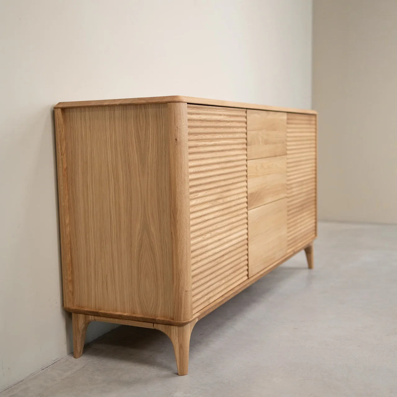 Buffet commode en bois massif de chêne Oxford 3.2.3 - NordicStory - Image 11