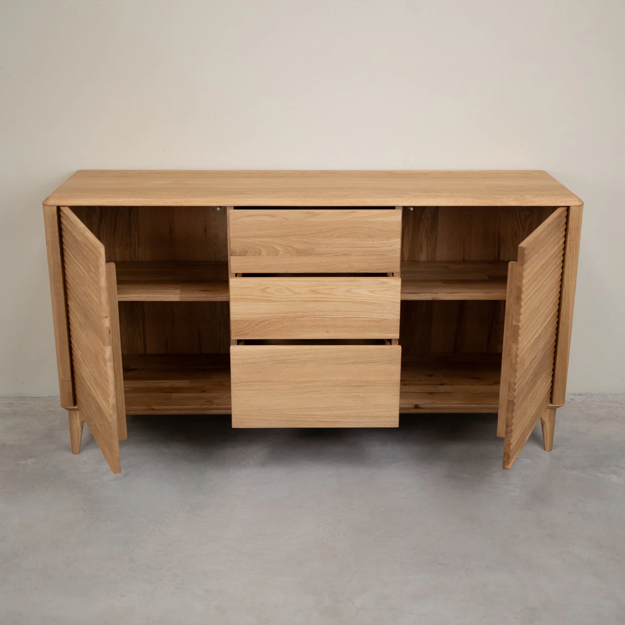 Buffet commode en bois massif de chêne Oxford 3.2.3 - NordicStory - Image 5