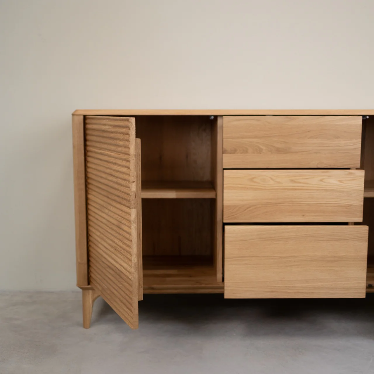 Buffet commode en bois massif de chêne Oxford 3.2.3 - NordicStory - Image 6