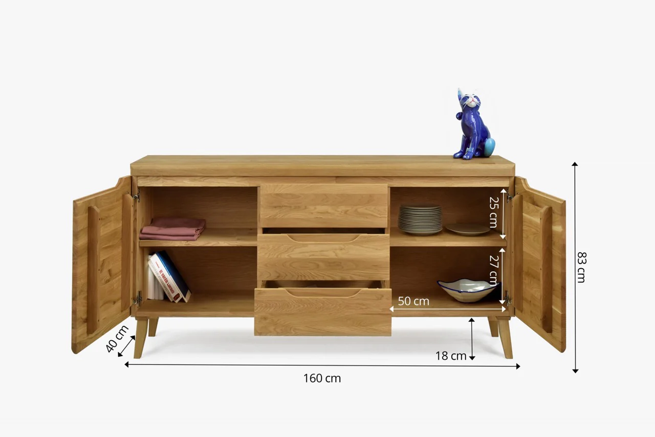Buffet en bois massif de chêne Milan 3 - NordicStory - Image 13