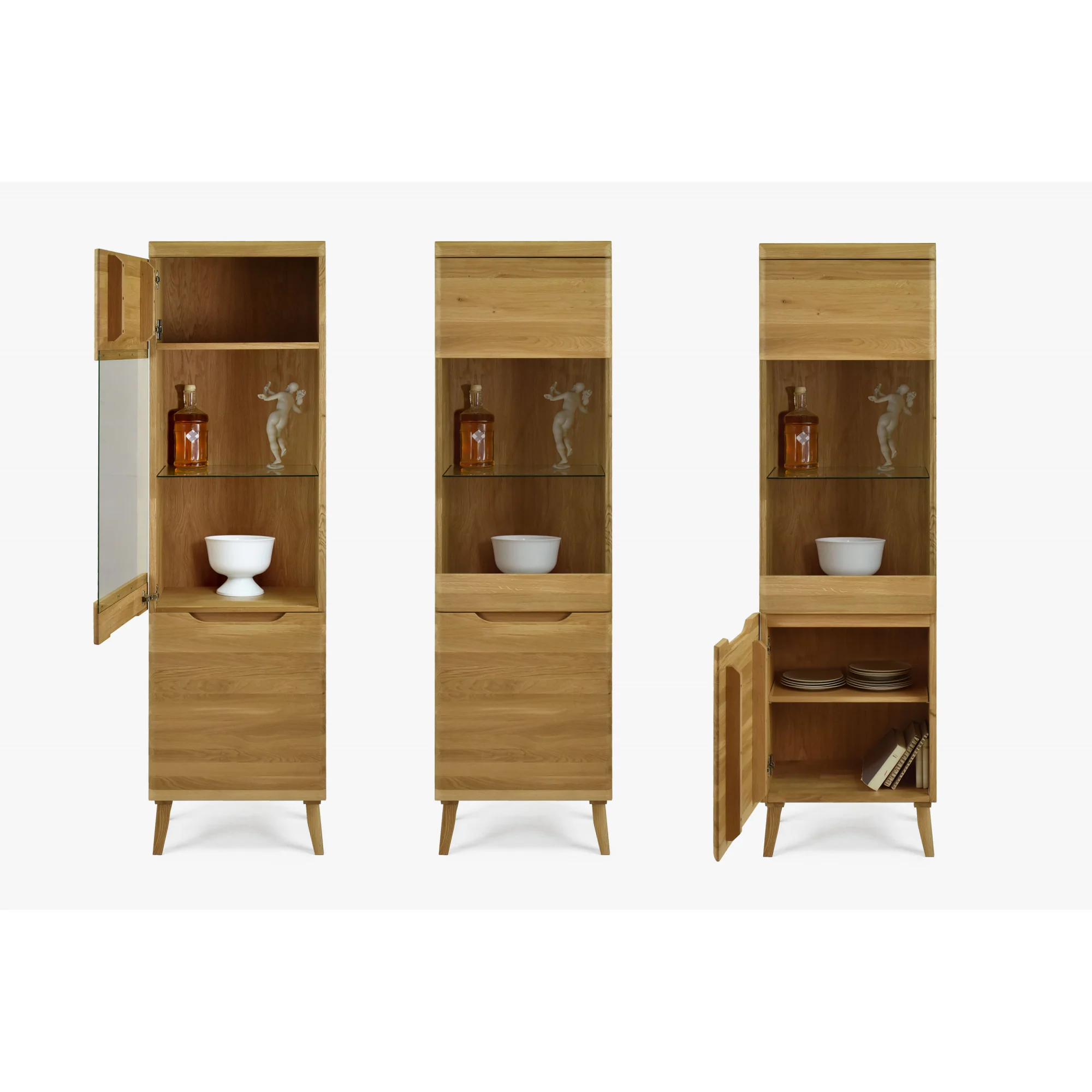 Buffet vitrine en bois massif de chêne Milan 1 - NordicStory - Image 10