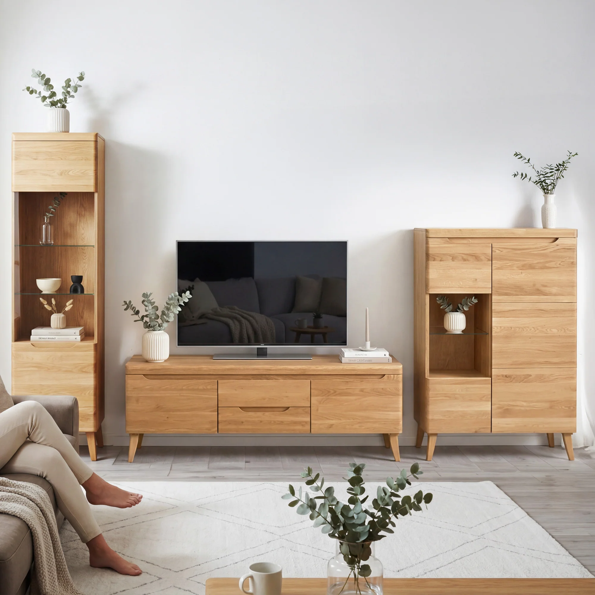 Buffet vitrine en bois massif de chêne Milan 1 - NordicStory - Image 11