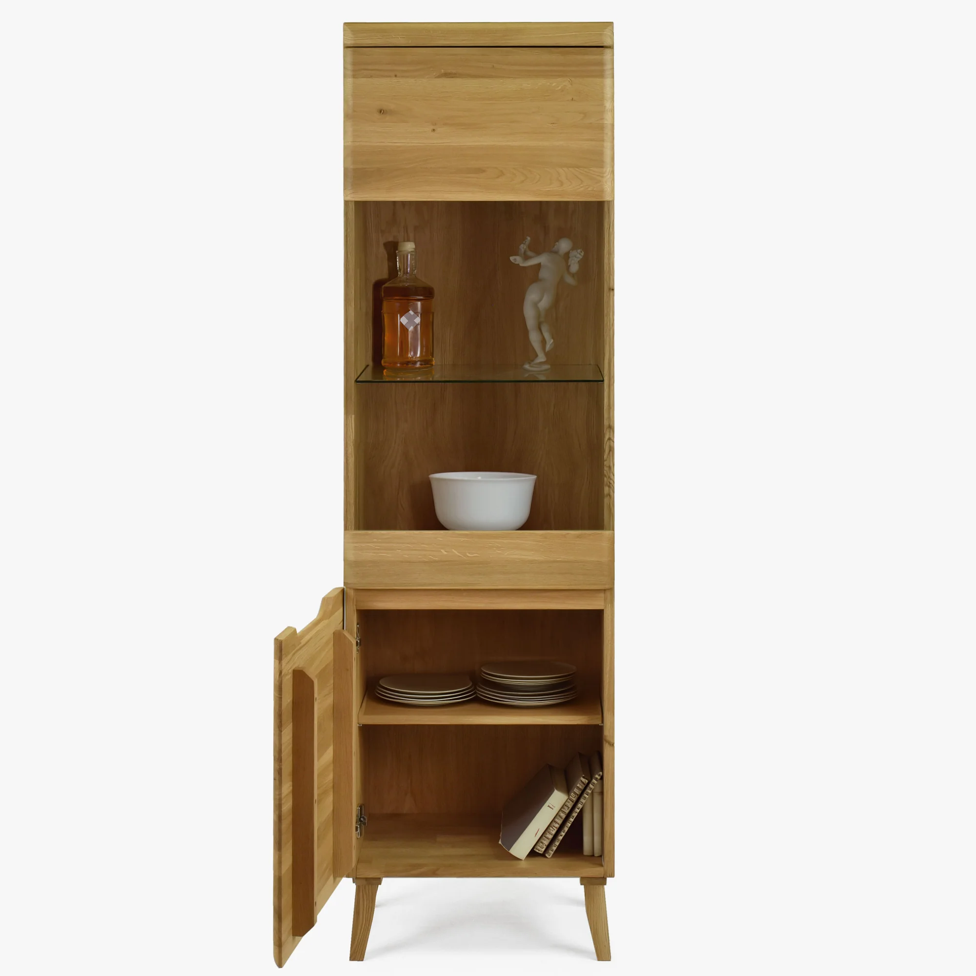 Buffet vitrine en bois massif de chêne Milan 1 - NordicStory - Image 4