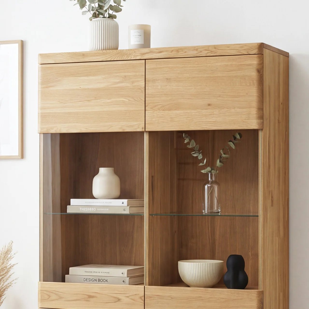 Buffet vitrine en bois massif de chêne Milan 2 - NordicStory - Image 10