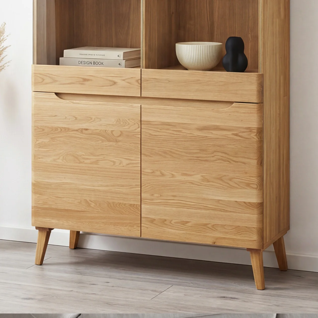 Buffet vitrine en bois massif de chêne Milan 2 - NordicStory - Image 11