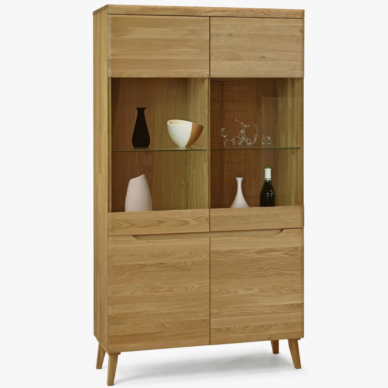 Buffet vitrine en bois massif de chêne Milan 2 - NordicStory - Image 5