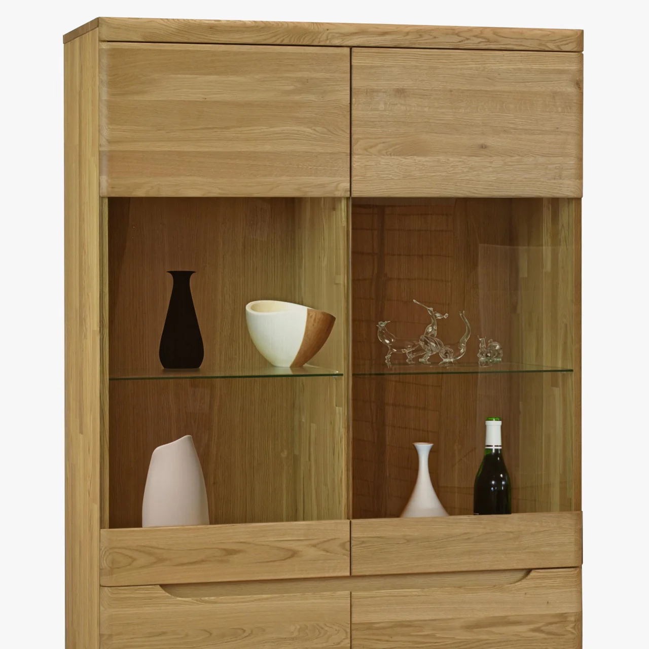 Buffet vitrine en bois massif de chêne Milan 2 - NordicStory - Image 6