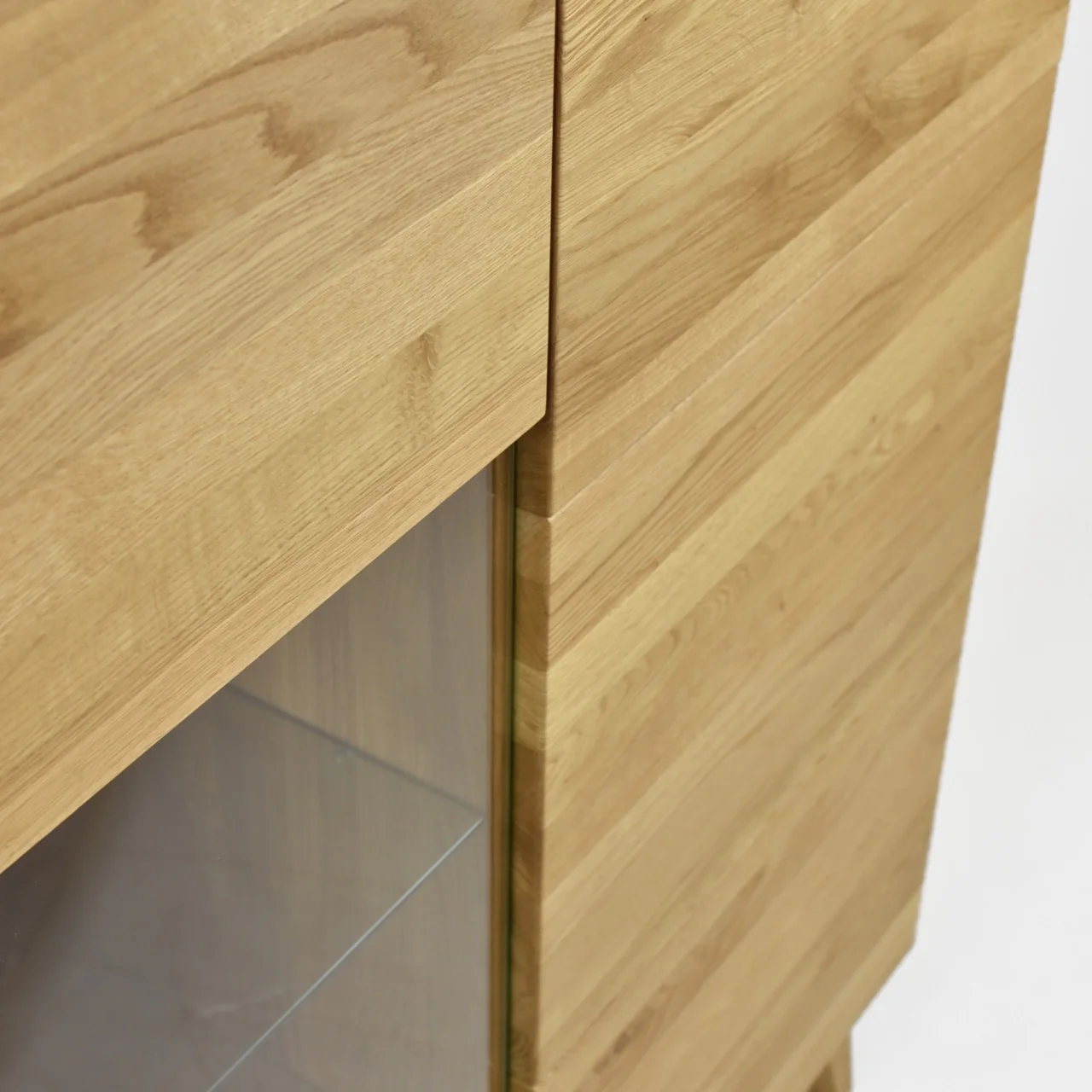 Buffet vitrine en bois massif de chêne Milan 3 - NordicStory - Image 10
