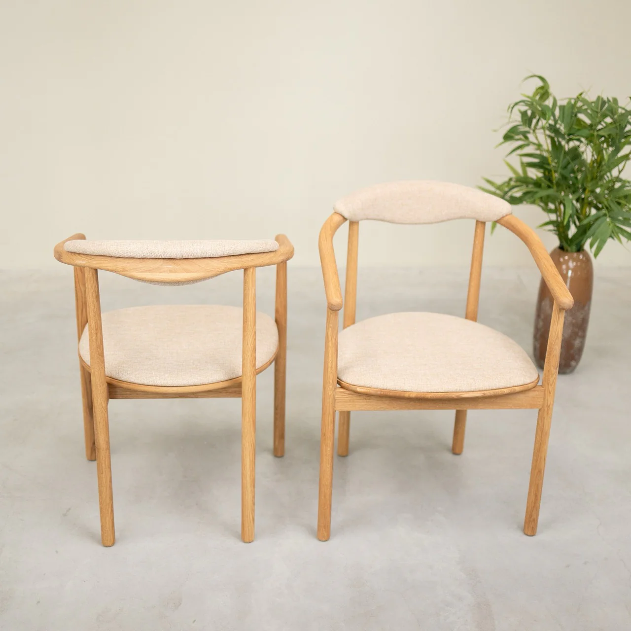 Chaise en bois massif de chêne Lord, revêtement - Lot de 2 ou 4 chaises - NordicStory - Image 5