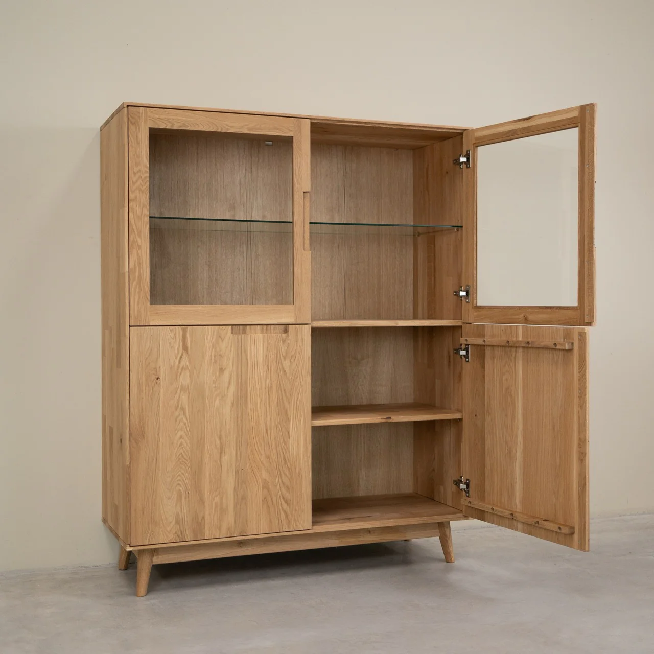 Buffet vitrine en bois massif de chêne Escandi Atelier 3 - NordicStory - Image 5