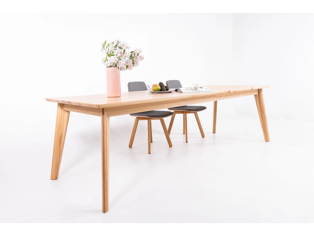 Table à manger extensible en bois massif avec 1 rallonge KAMBIO 1 - VESKOR - Image 3