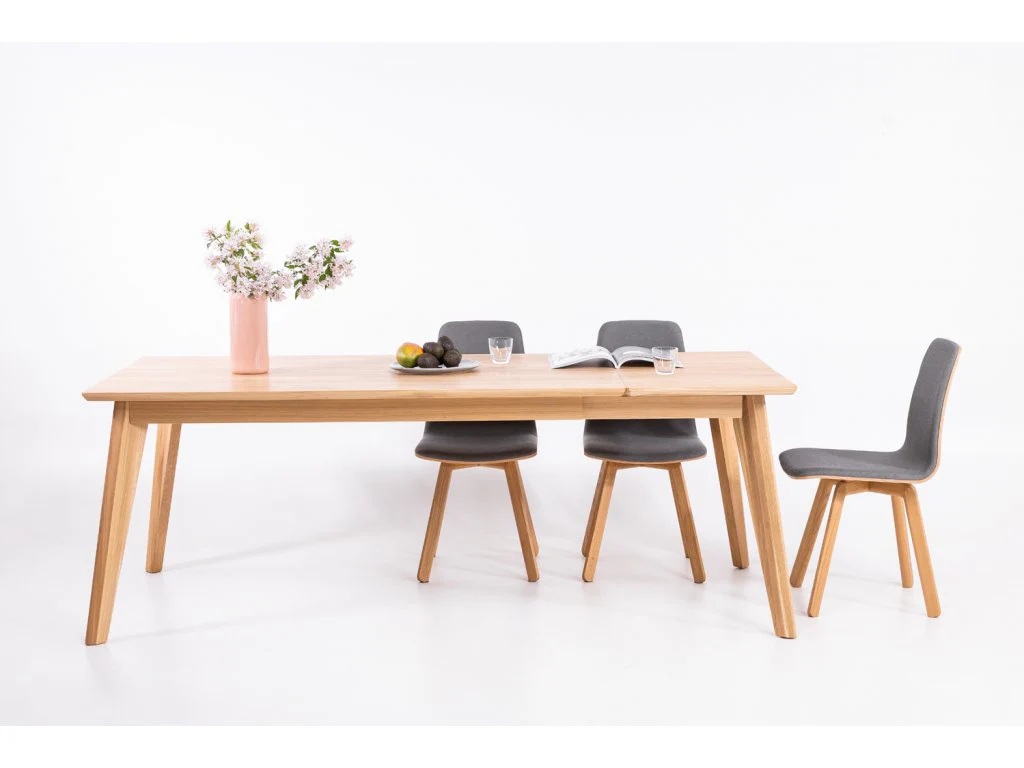 Table à manger extensible en bois massif avec 2 rallonges KAMBIO 2 - VESKOR - Image 3