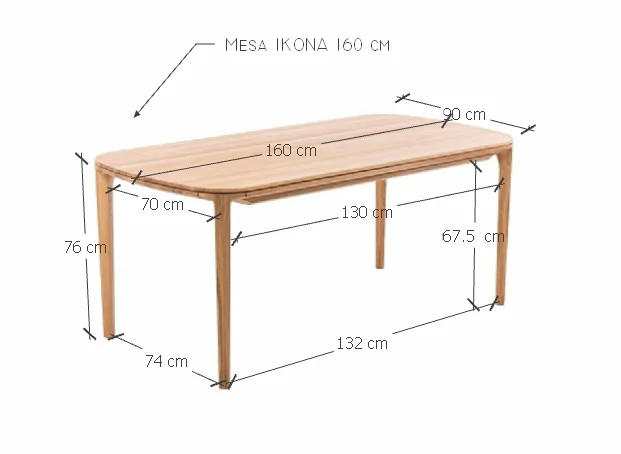 Table à manger fixe en bois massif IKONA - VESKOR - Image 3