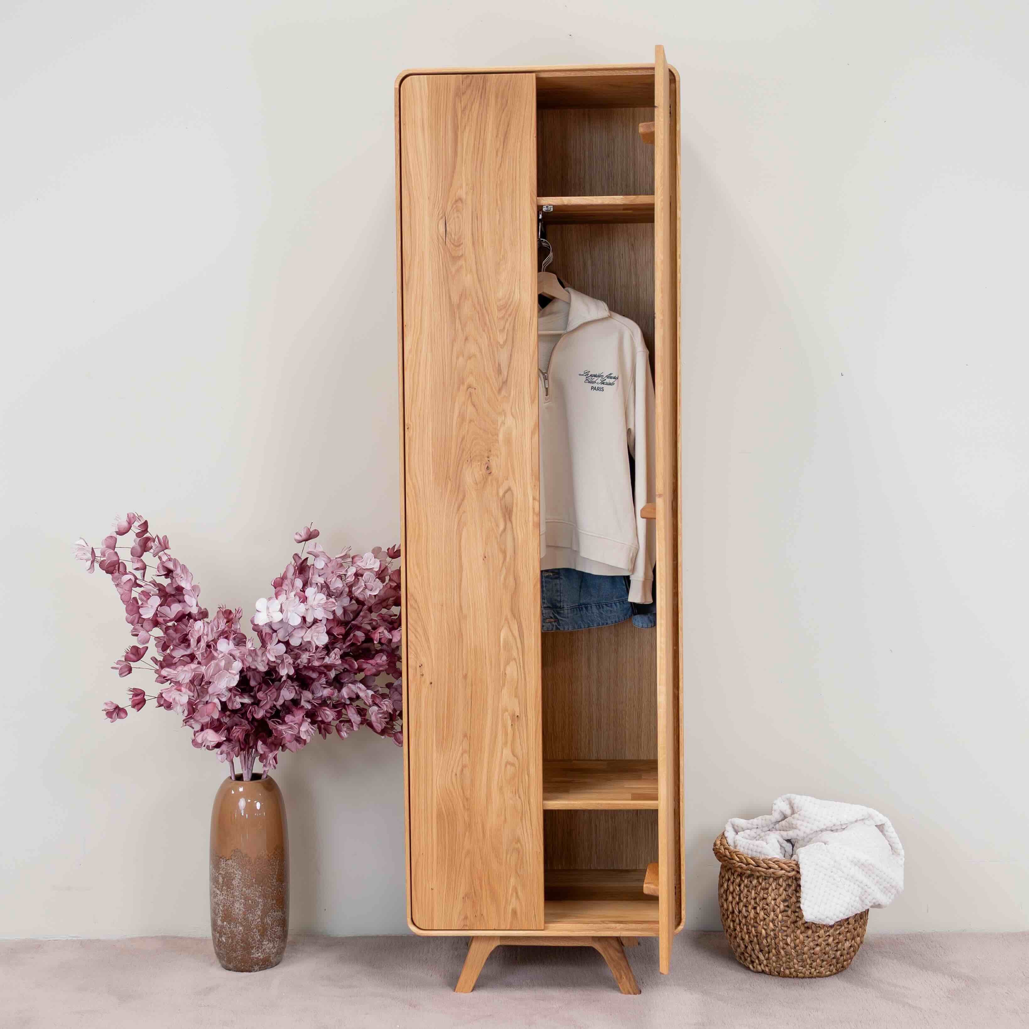Armoire 2 portes en bois massif de chêne Genève - NordicStory - Image 3