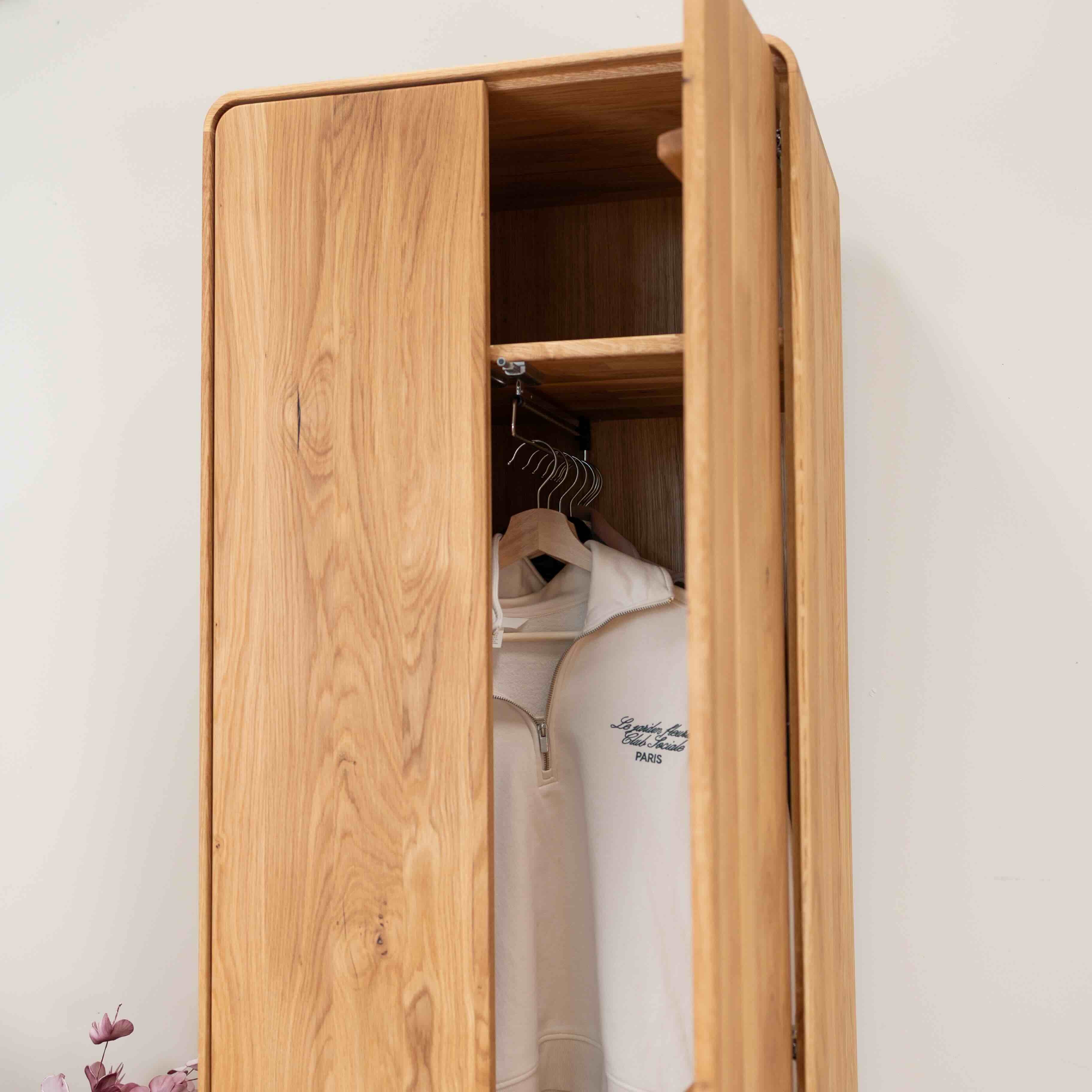 Armoire 2 portes en bois massif de chêne Genève - NordicStory - Image 9