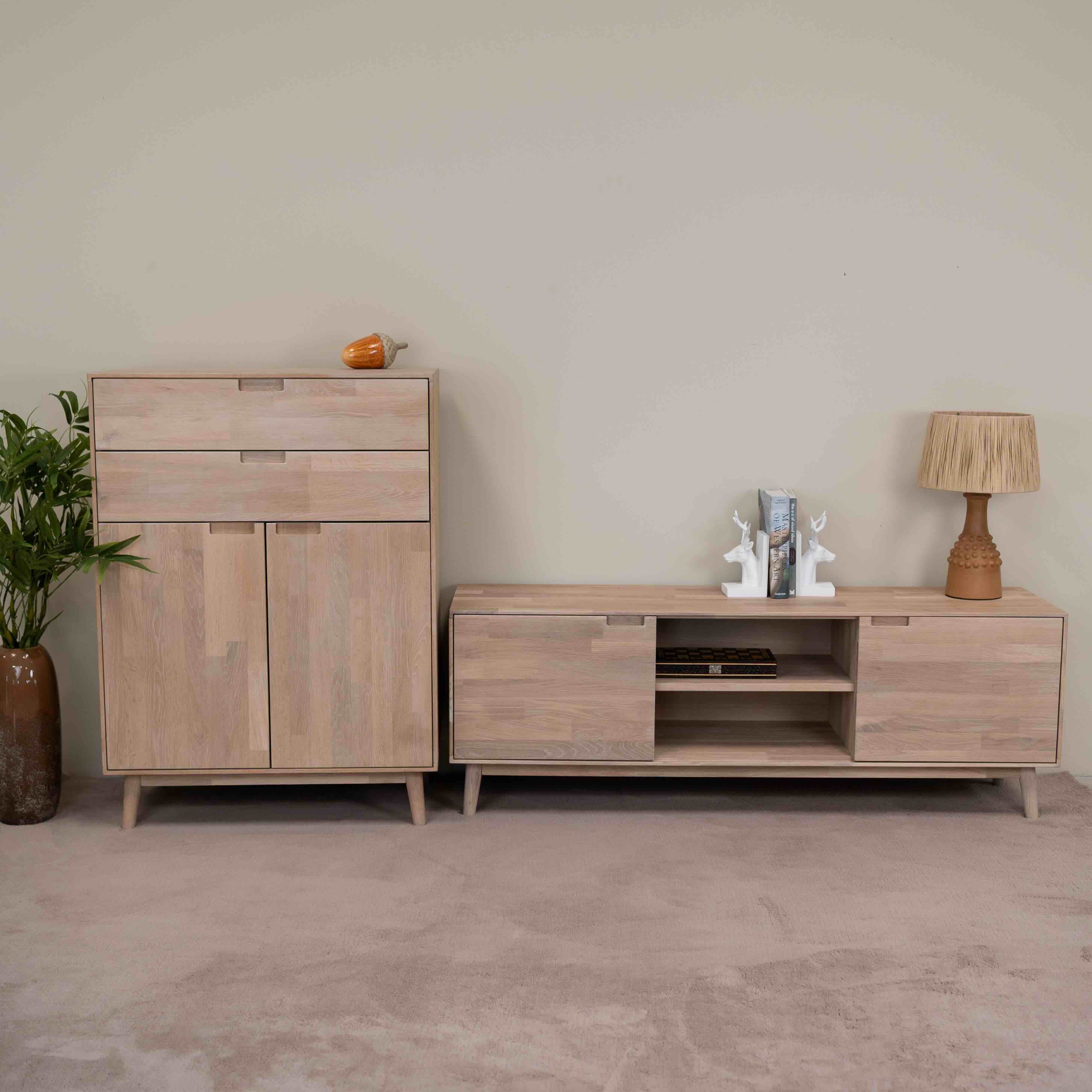 Buffet commode en bois massif de chêne Escandi 2 - NordicStory - Image 19
