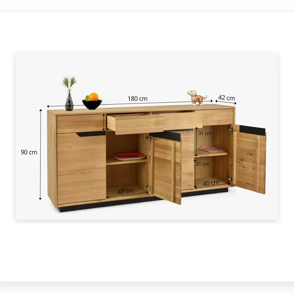 Buffet en bois massif de chêne Bremen - NordicStory - Image 13