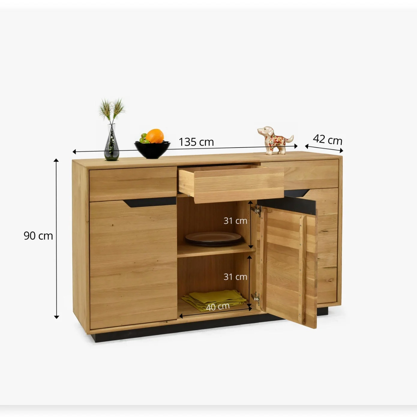 Buffet en bois massif de chêne Bremen 2 - NordicStory - Image 15