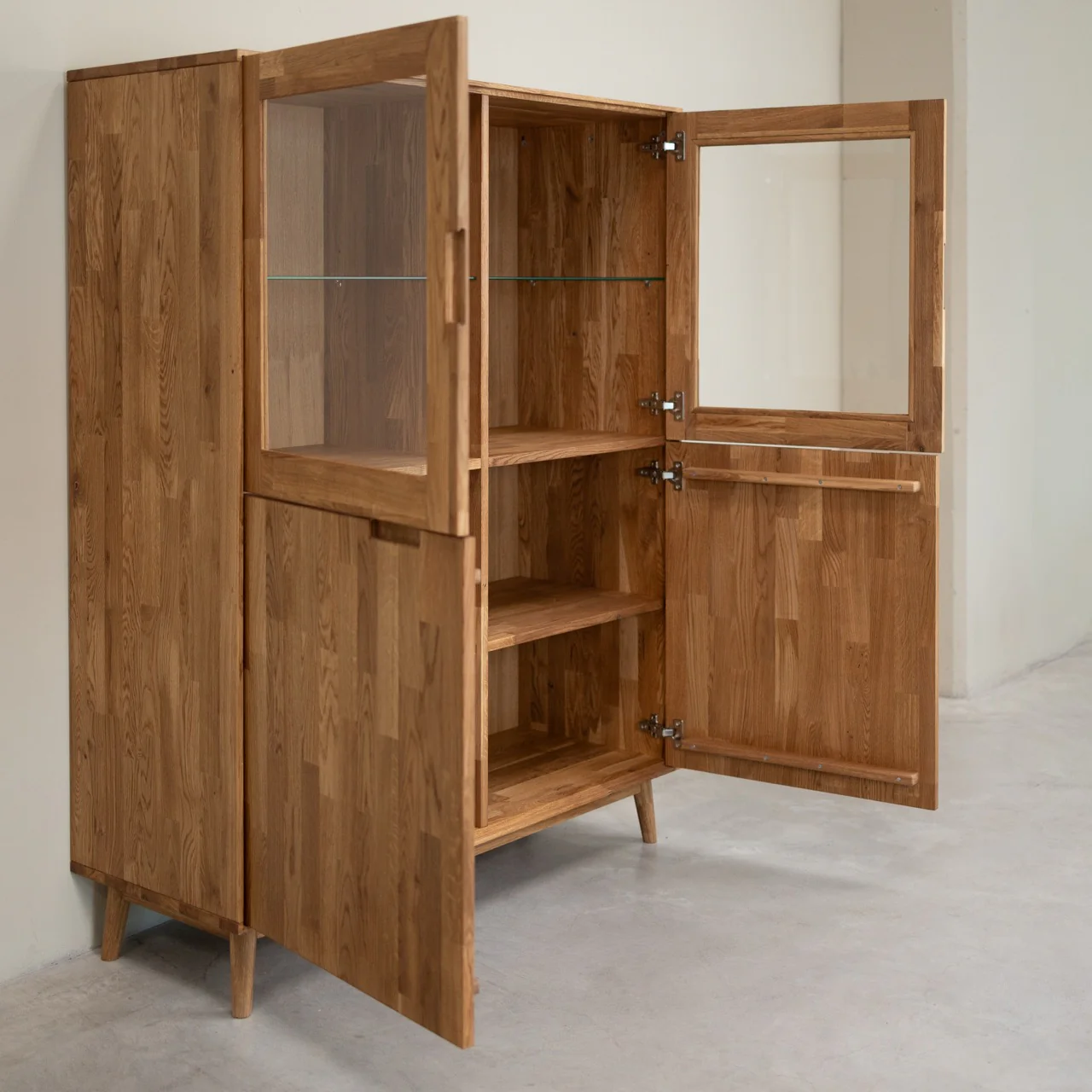 Buffet vitrine en bois massif de chêne Escandi 3 - NordicStory - Image 5