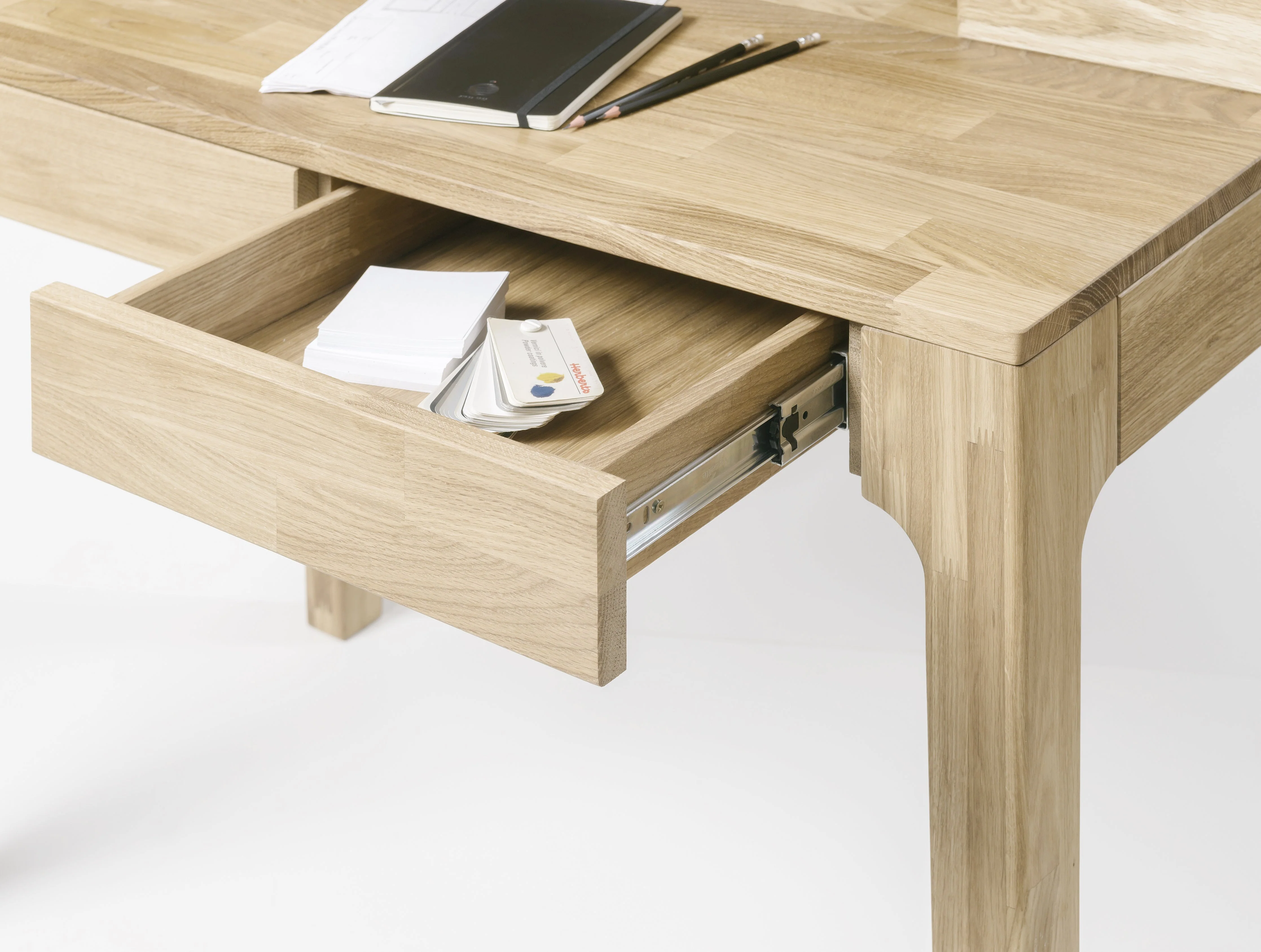 Bureau console en bois massif de chêne Axel I - NordicStory - Image 13
