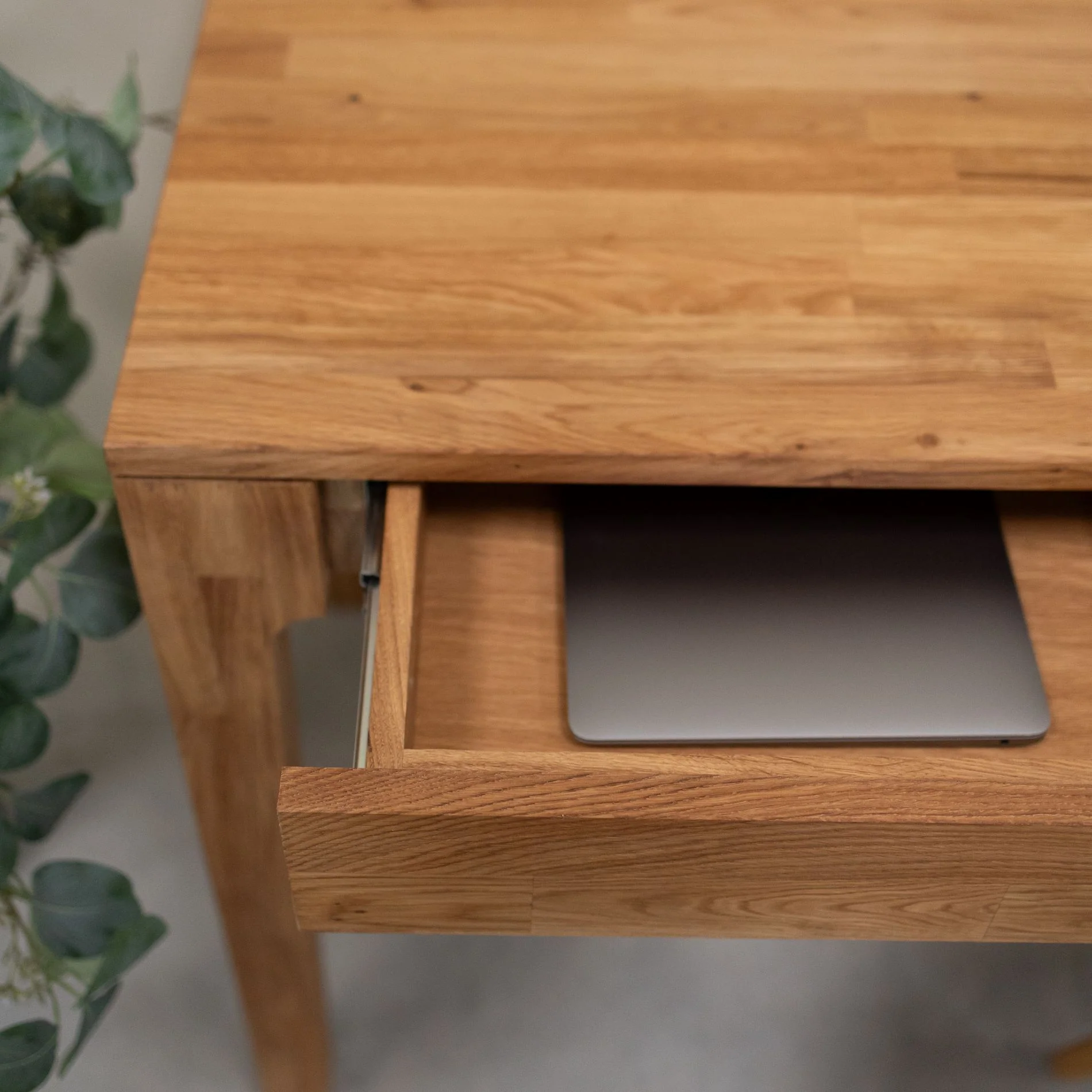 Bureau console en bois massif de chêne Axel I - NordicStory - Image 7