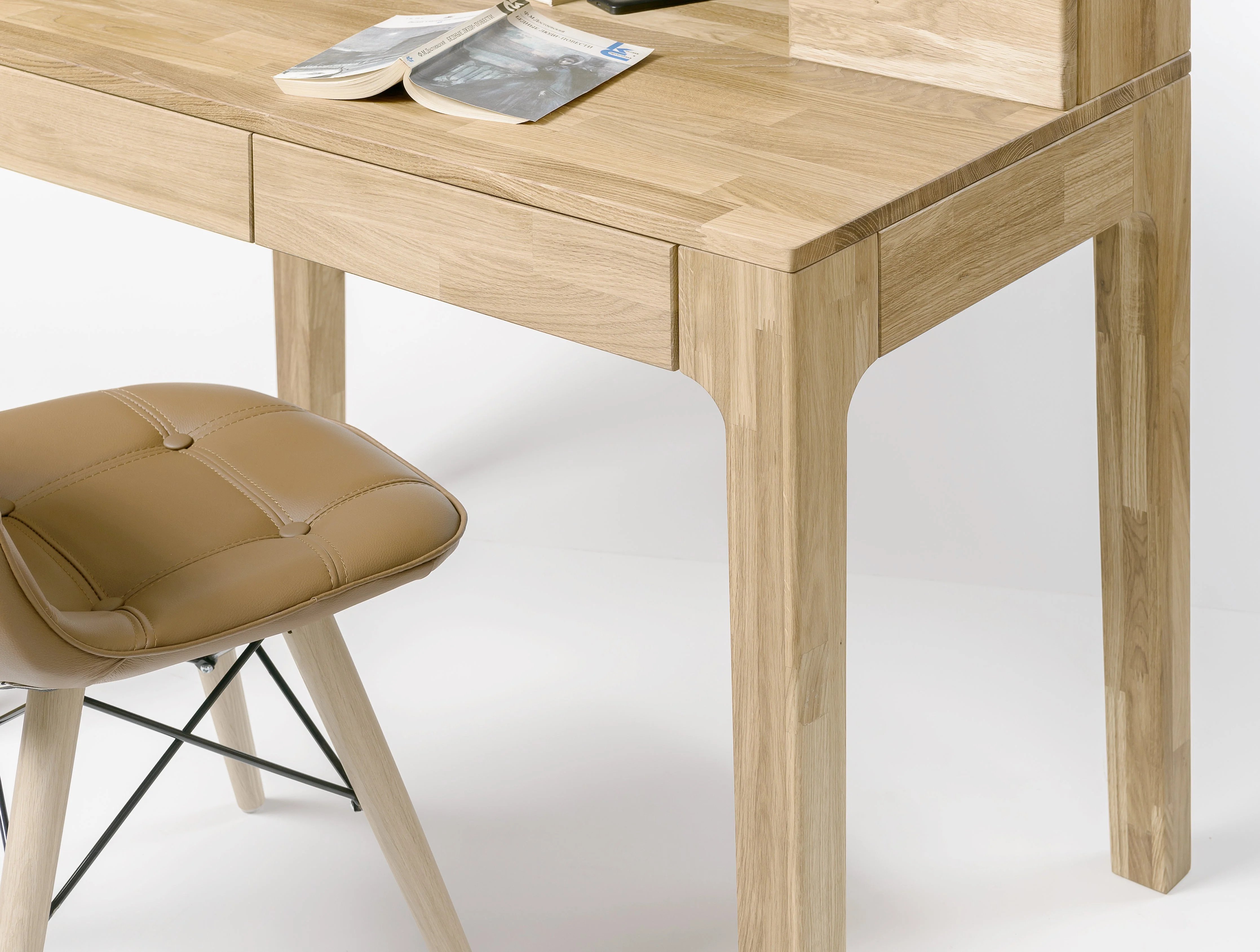 Bureau console en bois massif de chêne Axel II – NordicStory - Image 10