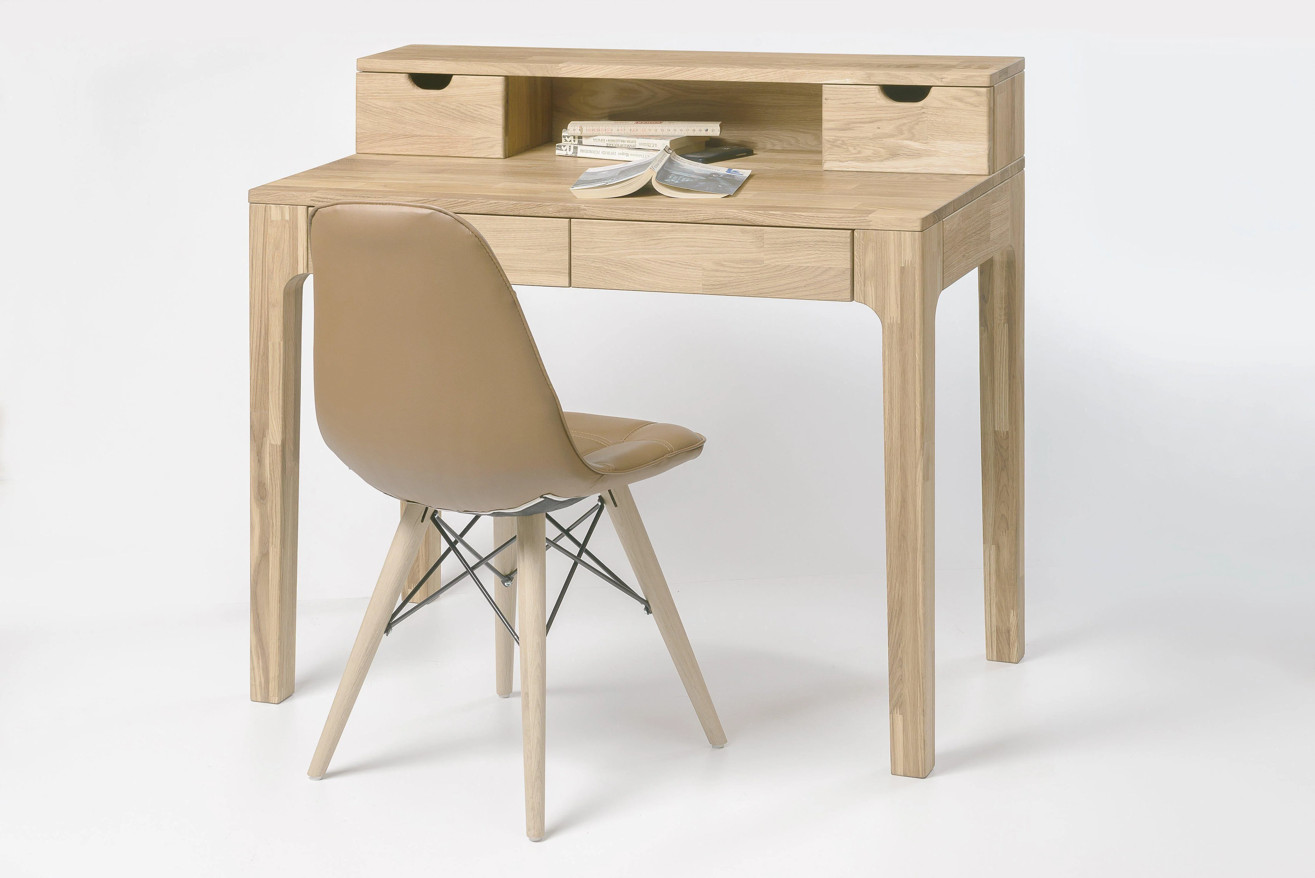 Bureau console en bois massif de chêne Axel II – NordicStory - Image 7