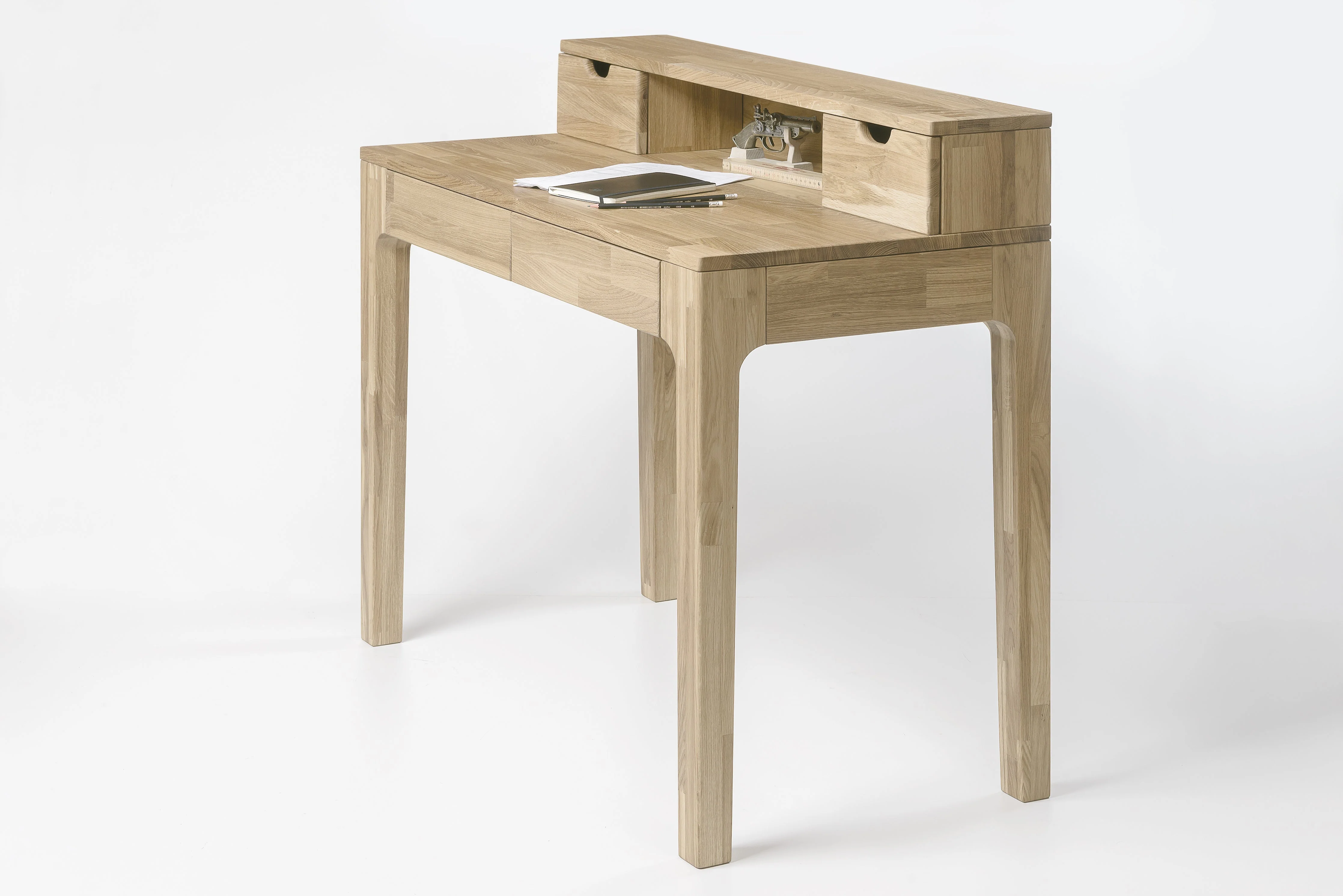 Bureau console en bois massif de chêne Axel II – NordicStory - Image 8