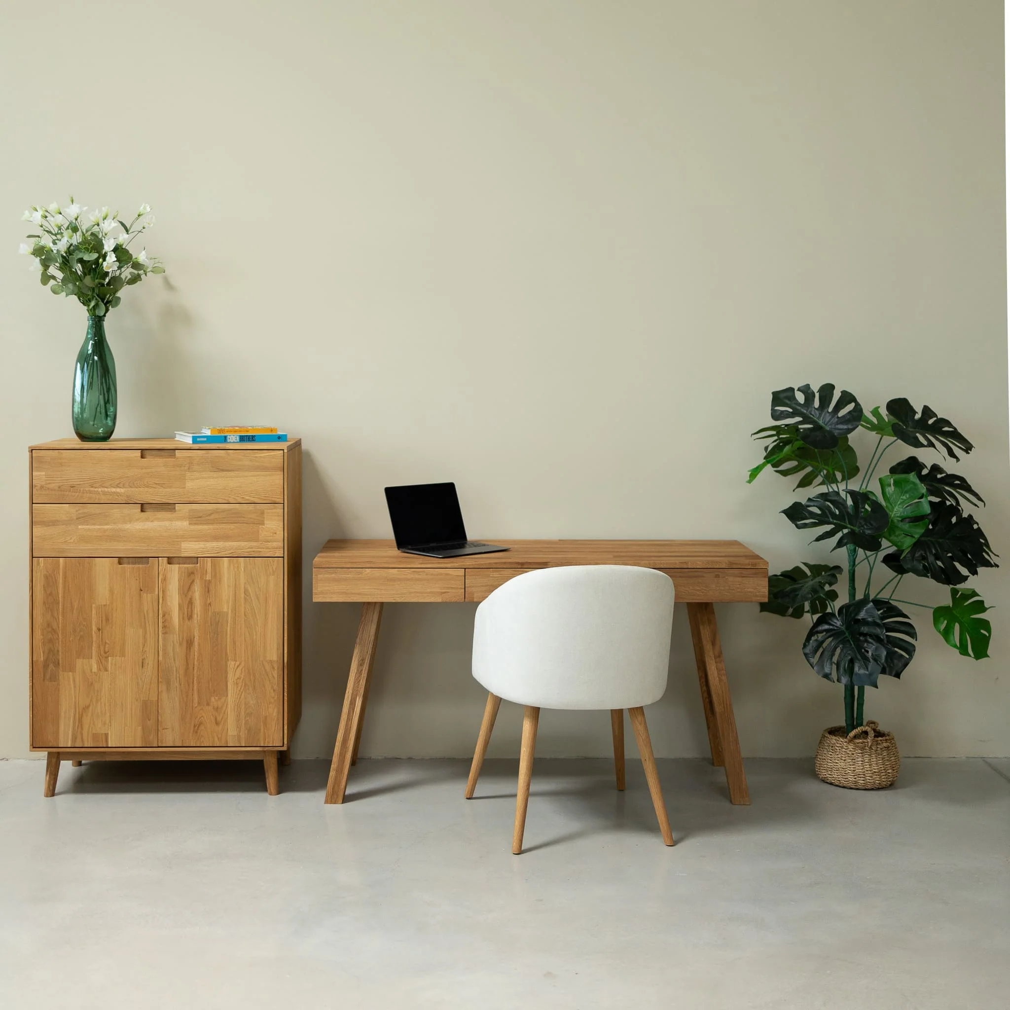 Bureau console en bois massif de chêne Einstein I  - NordicStory - Image 3