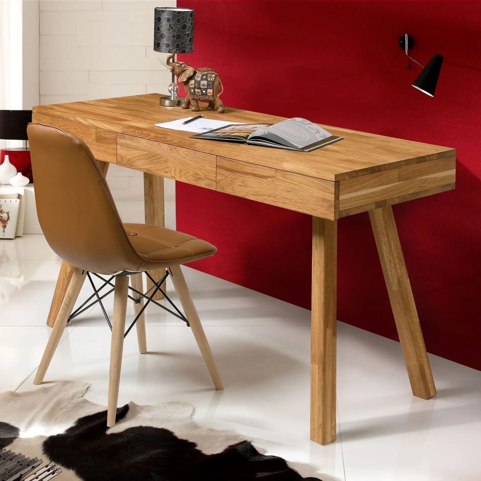 Bureau console en bois massif de chêne Einstein I  - NordicStory - Image 4