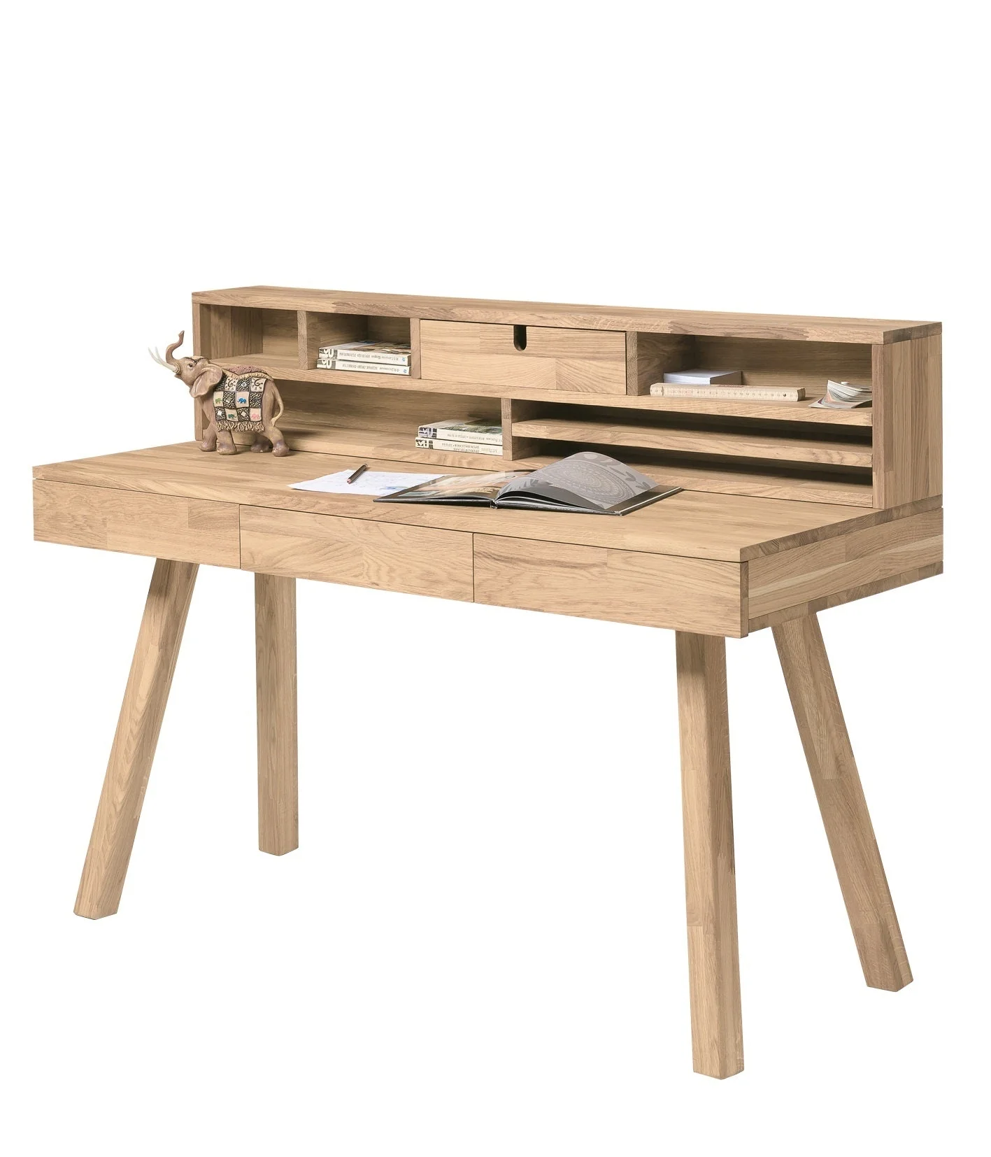 Bureau console en bois massif de chêne Einstein II - NordicStory - Image 17