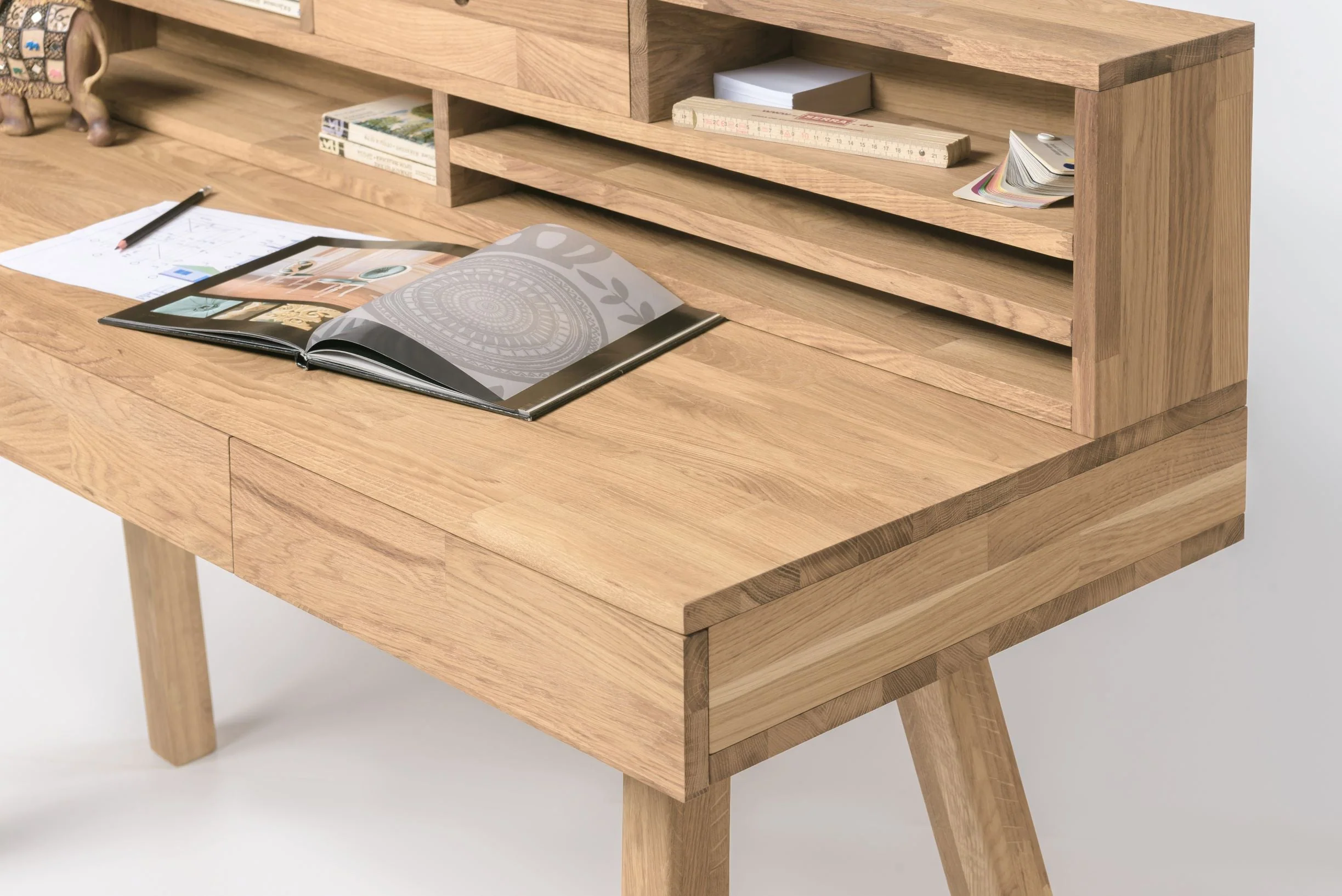 Bureau console en bois massif de chêne Einstein II - NordicStory - Image 18