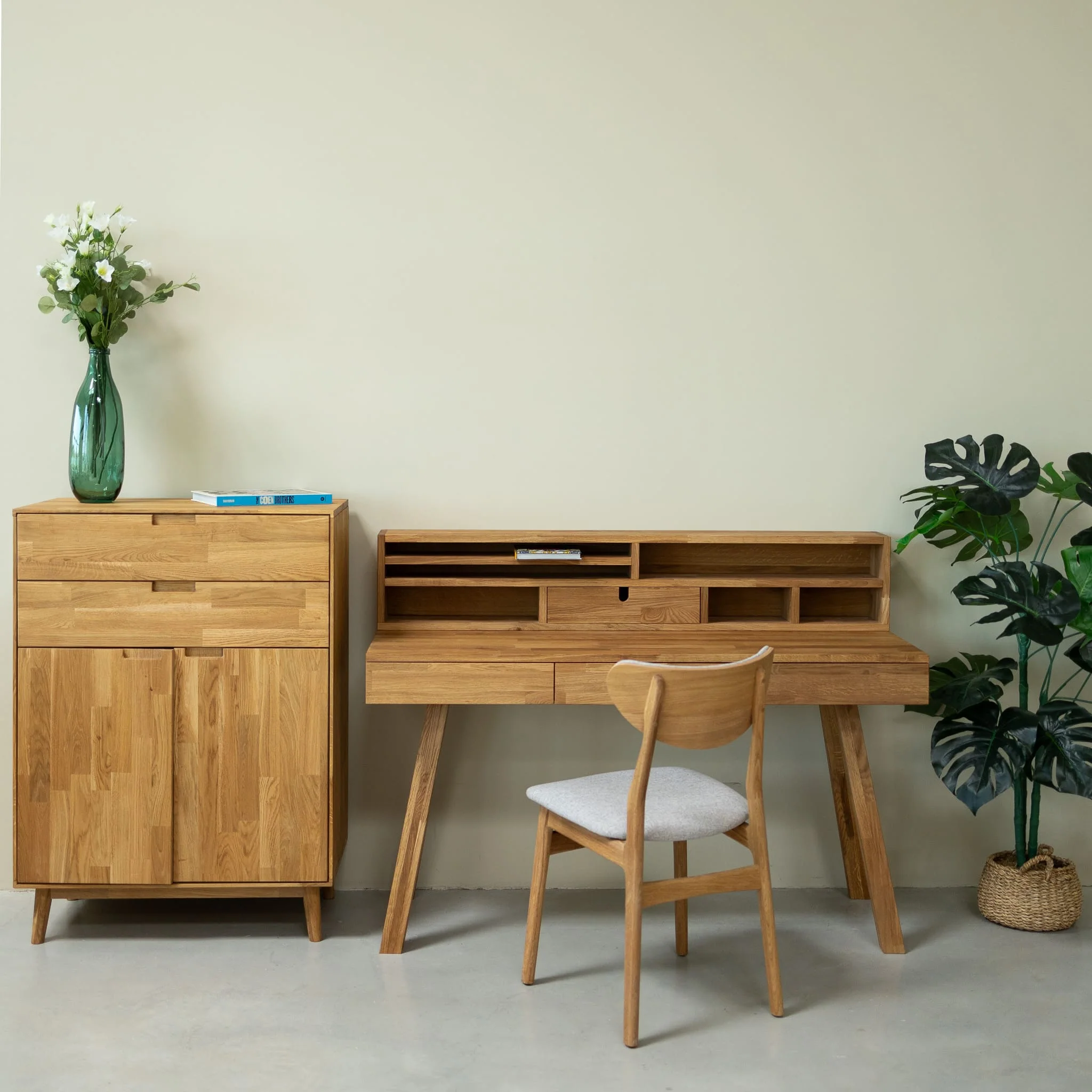 Bureau console en bois massif de chêne Einstein II - NordicStory - Image 4