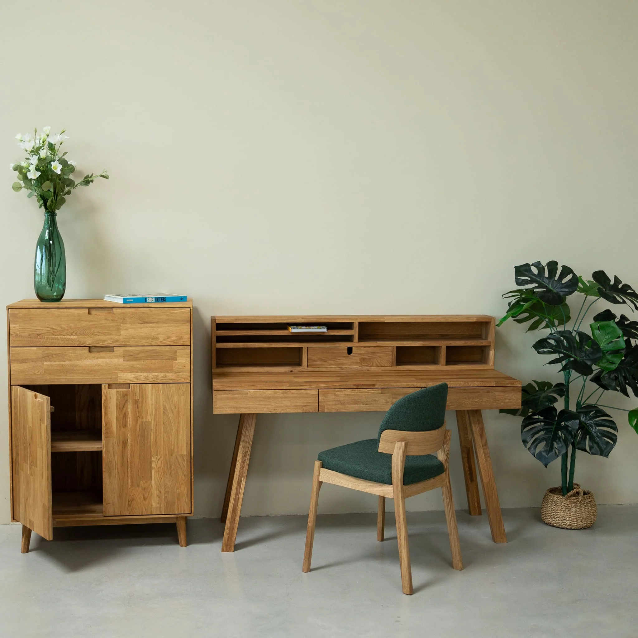 Bureau console en bois massif de chêne Einstein II - NordicStory - Image 5