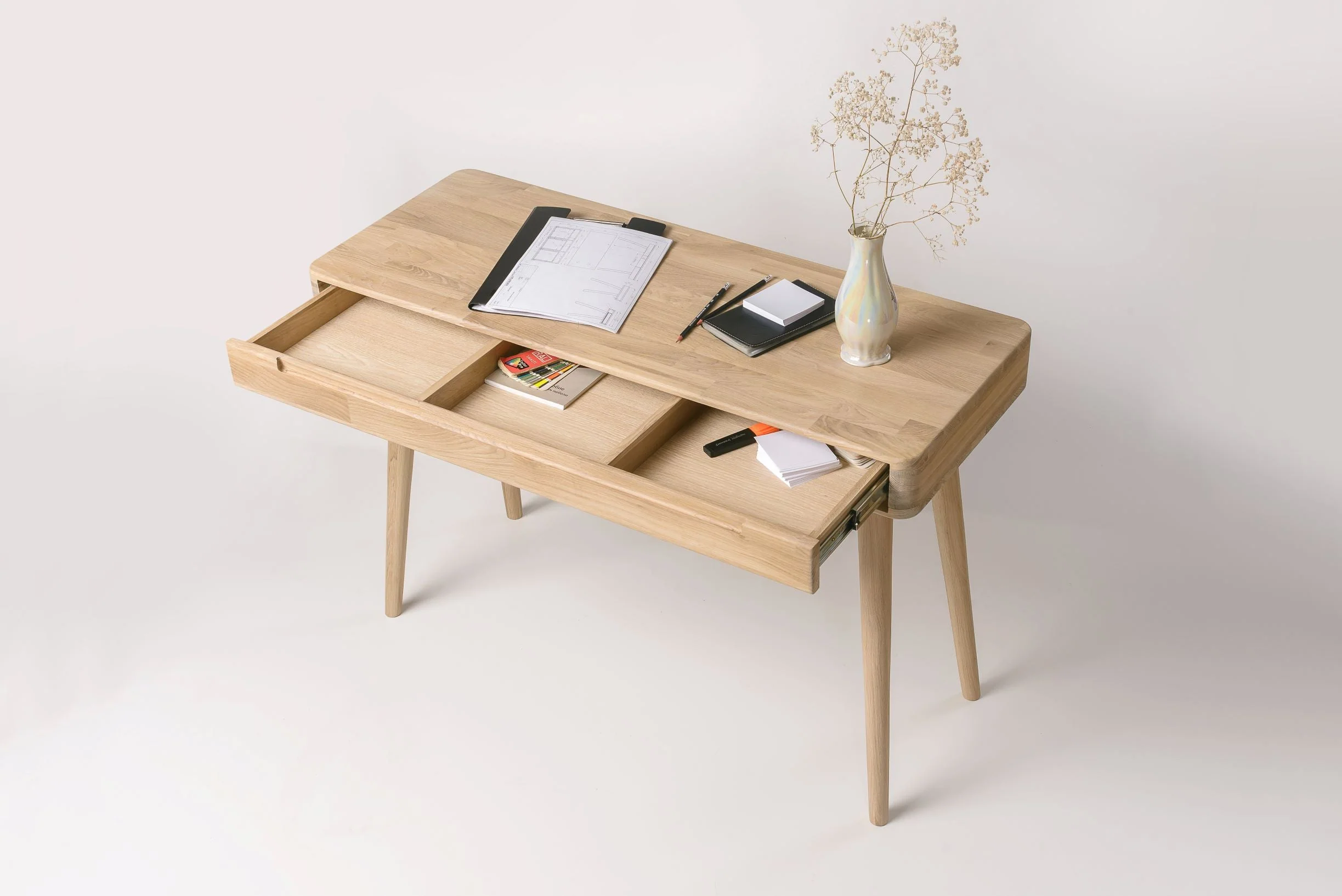 Bureau console en bois massif de chêne Escandi - NordicStory - Image 10