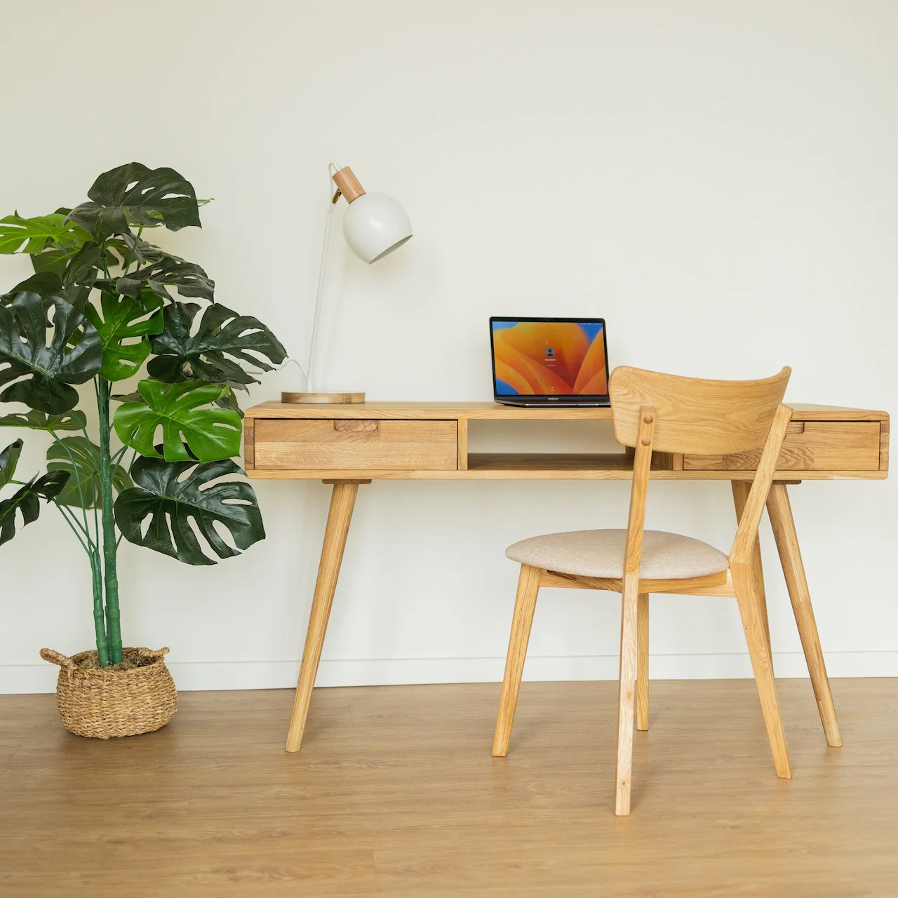 Bureau console en bois massif de chêne Escandi 5 - NordicStory - Image 4