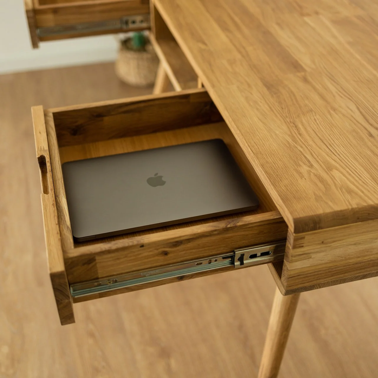 Bureau console en bois massif de chêne Escandi 5 - NordicStory - Image 9