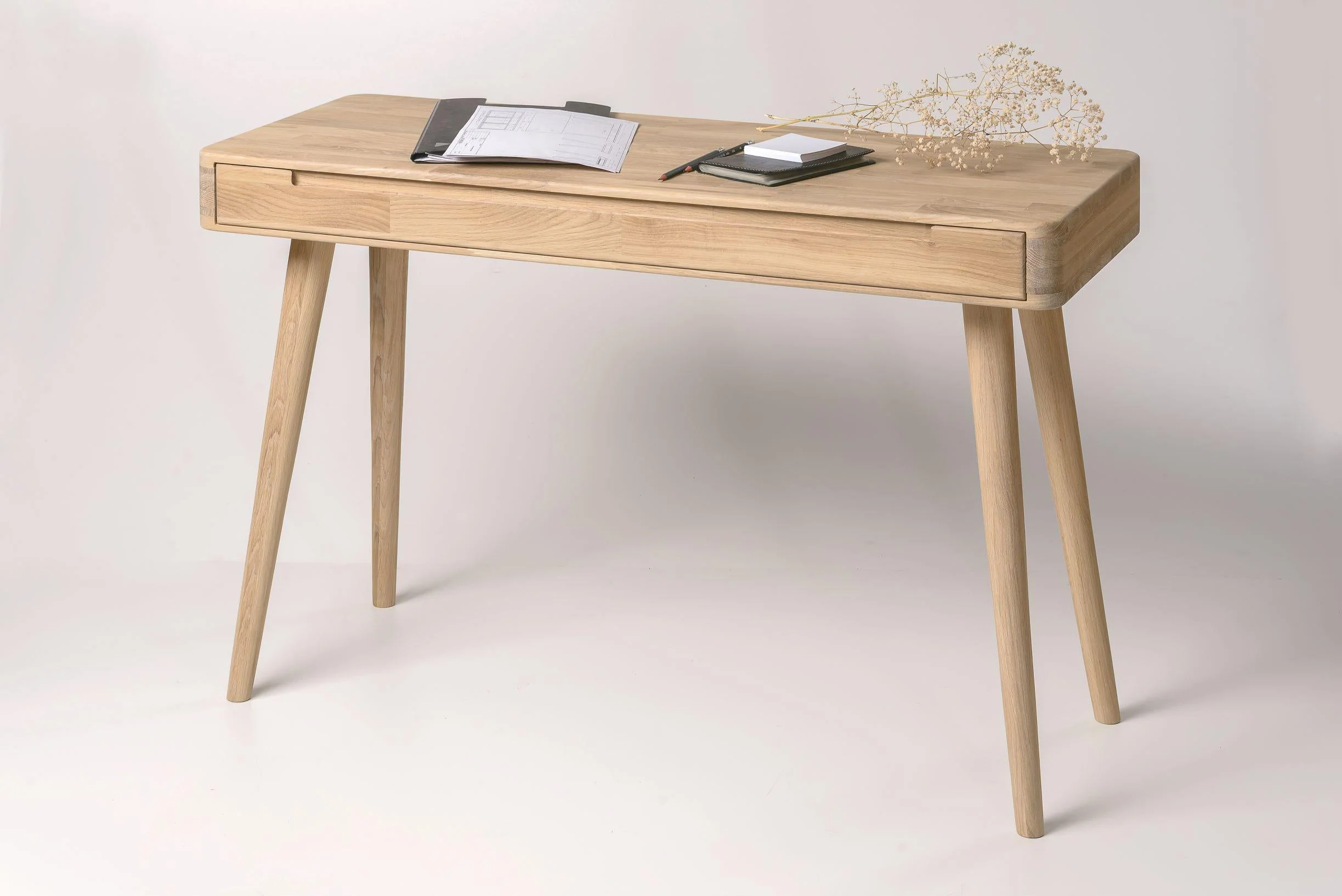 Bureau console en bois massif de chêne Escandi - NordicStory - Image 9