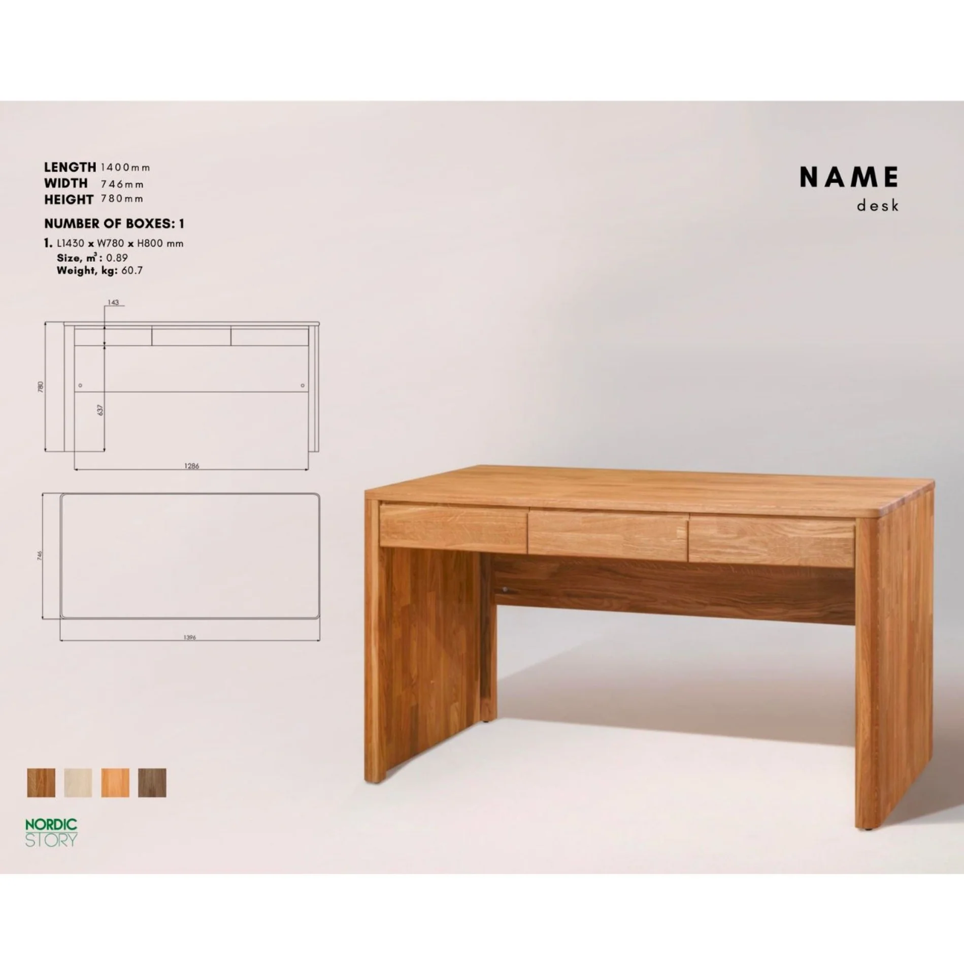 Bureau en bois massif de chêne Elsa  - NordicStory - Image 7