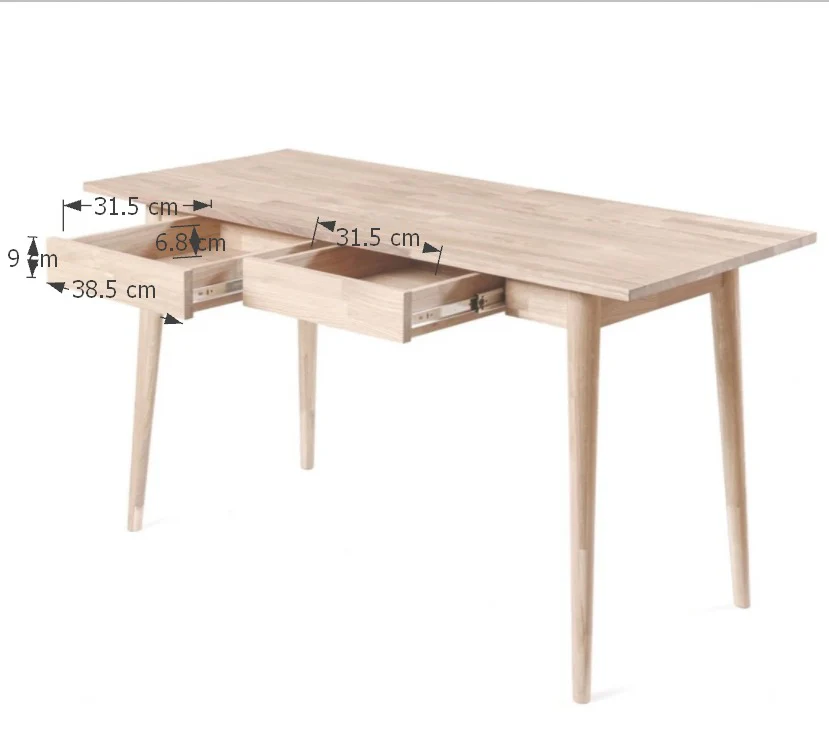 Bureau en bois massif de chêne Escandi 1 - NordicStory - Image 9