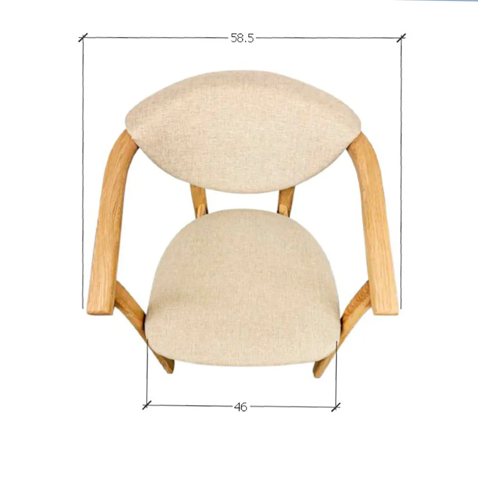 Chaise de salle à manger en bois massif de chêne Alexis, revêtement en tissu Beige – Lot de 2 ou 4 chaises - NordicStory - Image 11