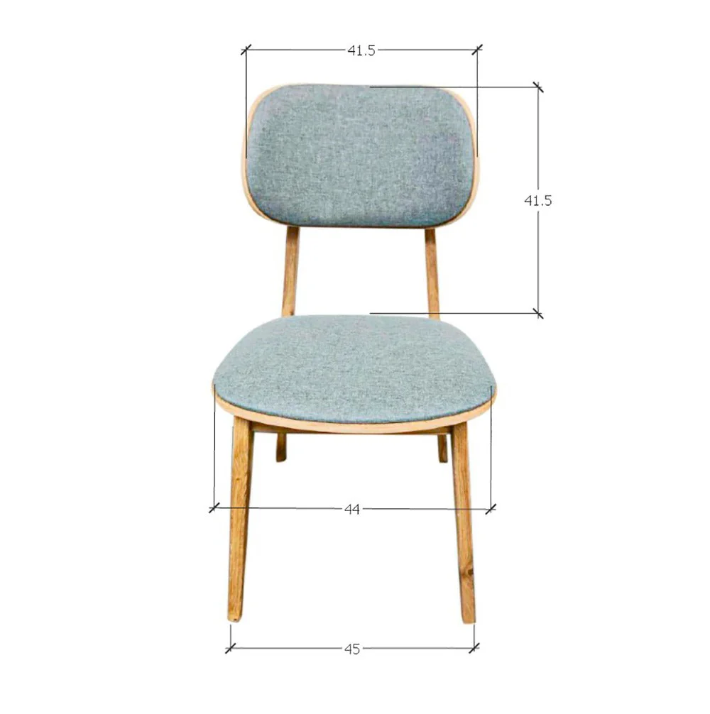 Chaise de salle à manger en bois massif de chêne Varde, revêtement en tissu Gris Nordique/Beige – Lot de 2 ou 4 chaises - NordicStory - Image 17