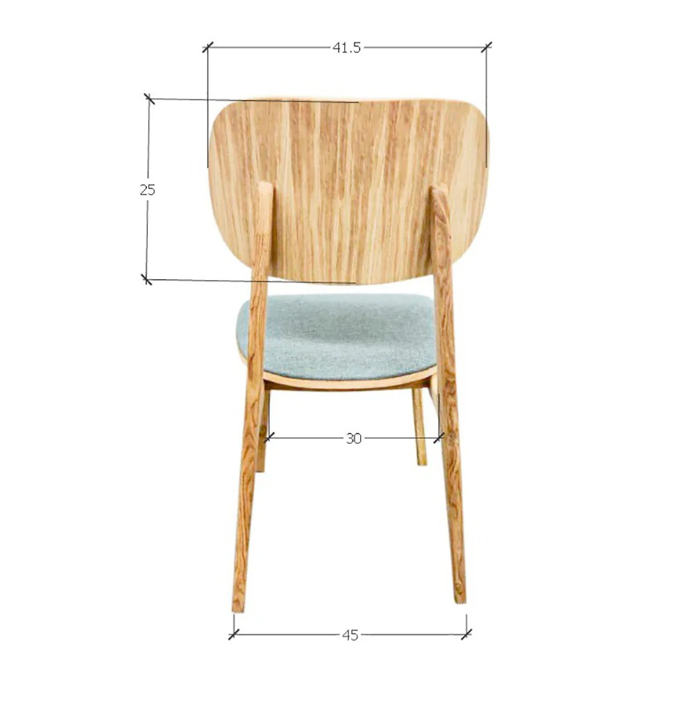 Chaise de salle à manger en bois massif de chêne Varde, revêtement en tissu Gris Nordique/Beige – Lot de 2 ou 4 chaises - NordicStory - Image 18