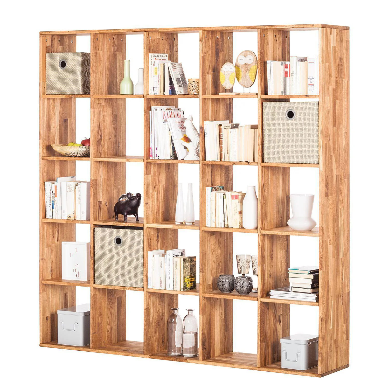 Etagère bibliothèque en bois massif de chêne Régal 5x5 - NordicStory - Image 3