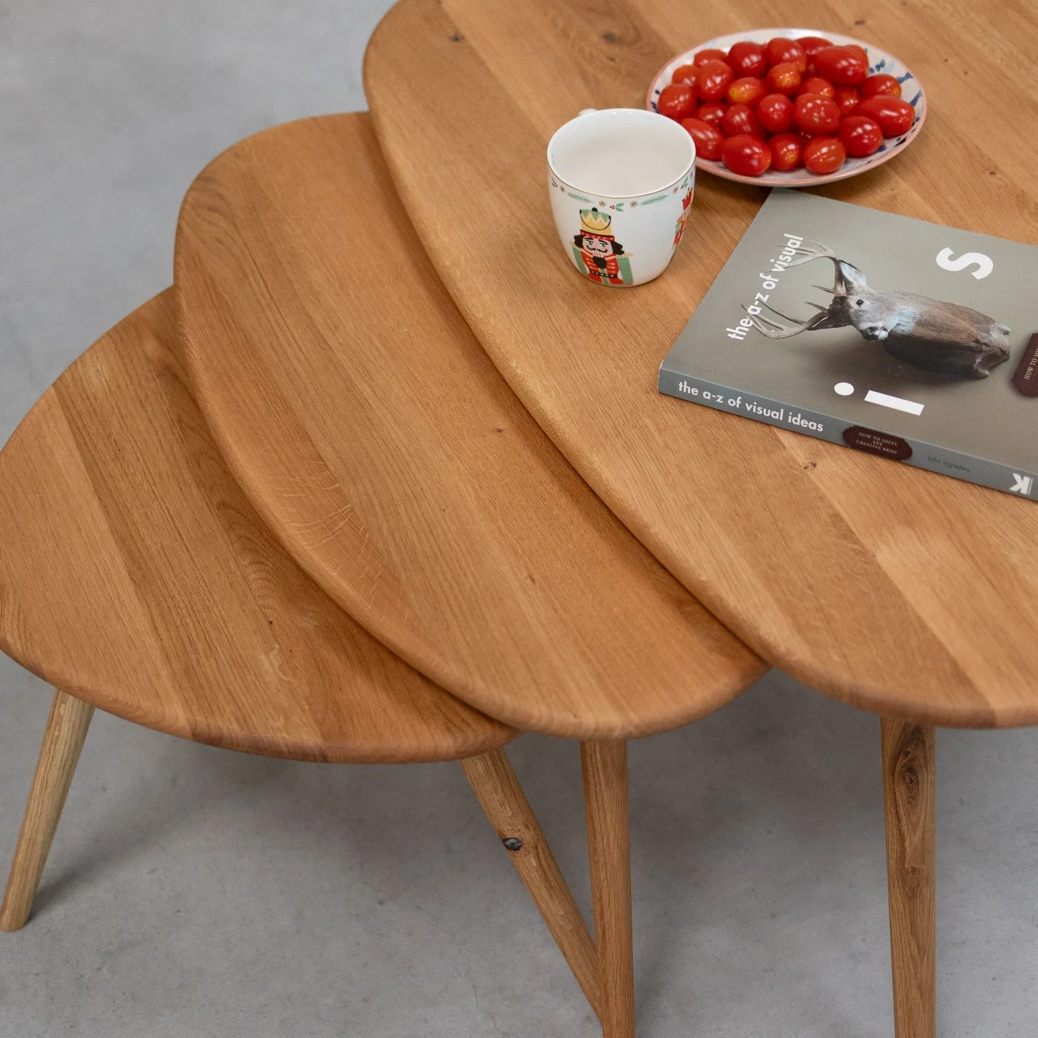 Lot de 3 tables basses gigognes en chêne massif Genève - NordicStory - Image 3