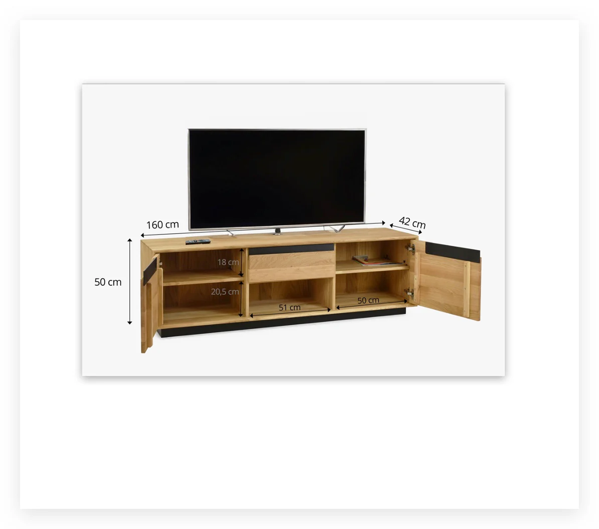 Meuble TV en bois massif de chêne Bremen - NordicStory - Image 11