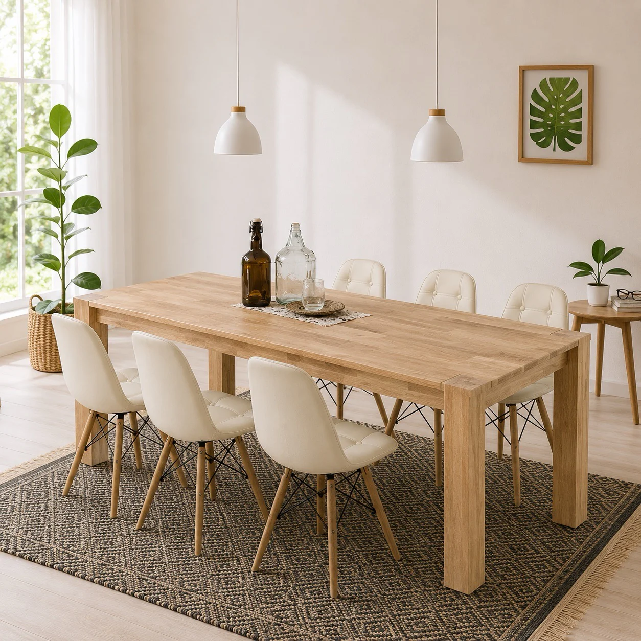 Table à manger en bois massif de chêne Mauritz 3 - NordicStory - Image 12