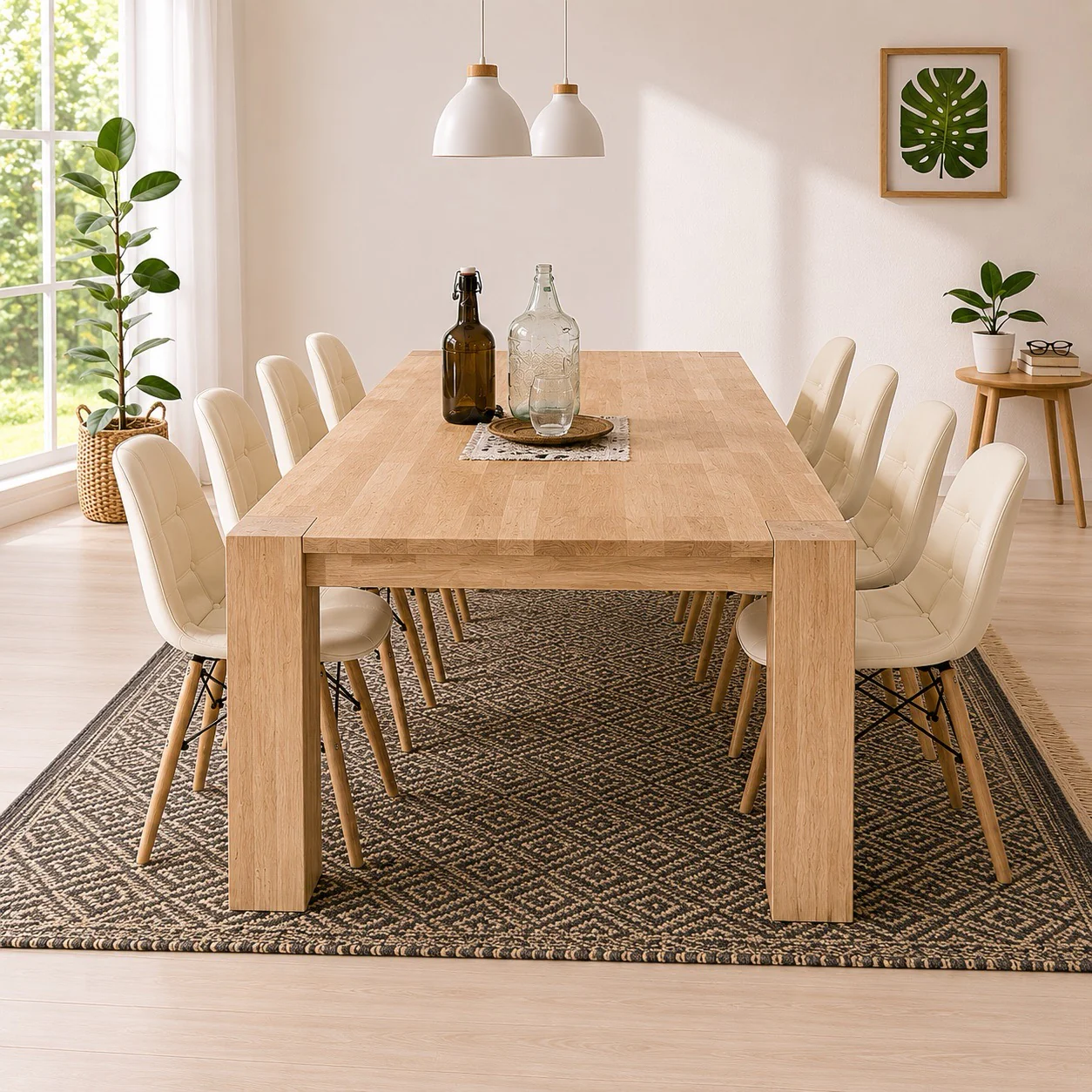 Table à manger en bois massif de chêne Mauritz 3 - NordicStory - Image 7